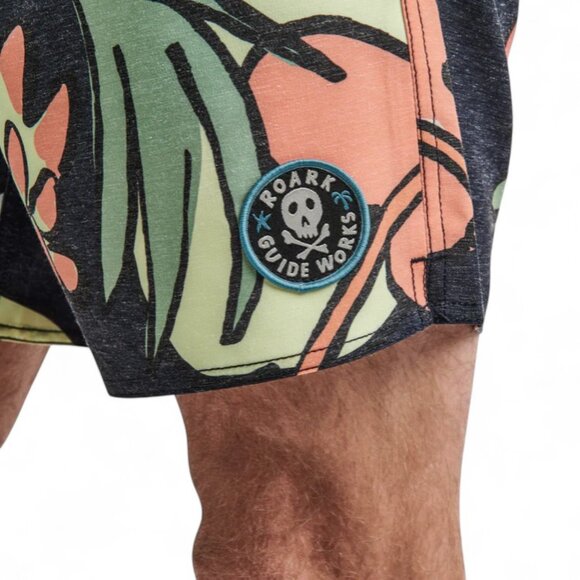Roark Board Shorts Shorey 16" Shell Cove L Dark Navy Floral Swim Surf Hawaiian - Picture 5 of 16